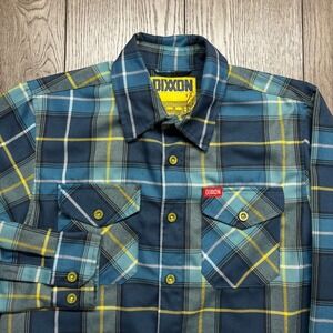 Dixxon Flannel Shirt Womens Small The Complex Blue Plaid Button Up